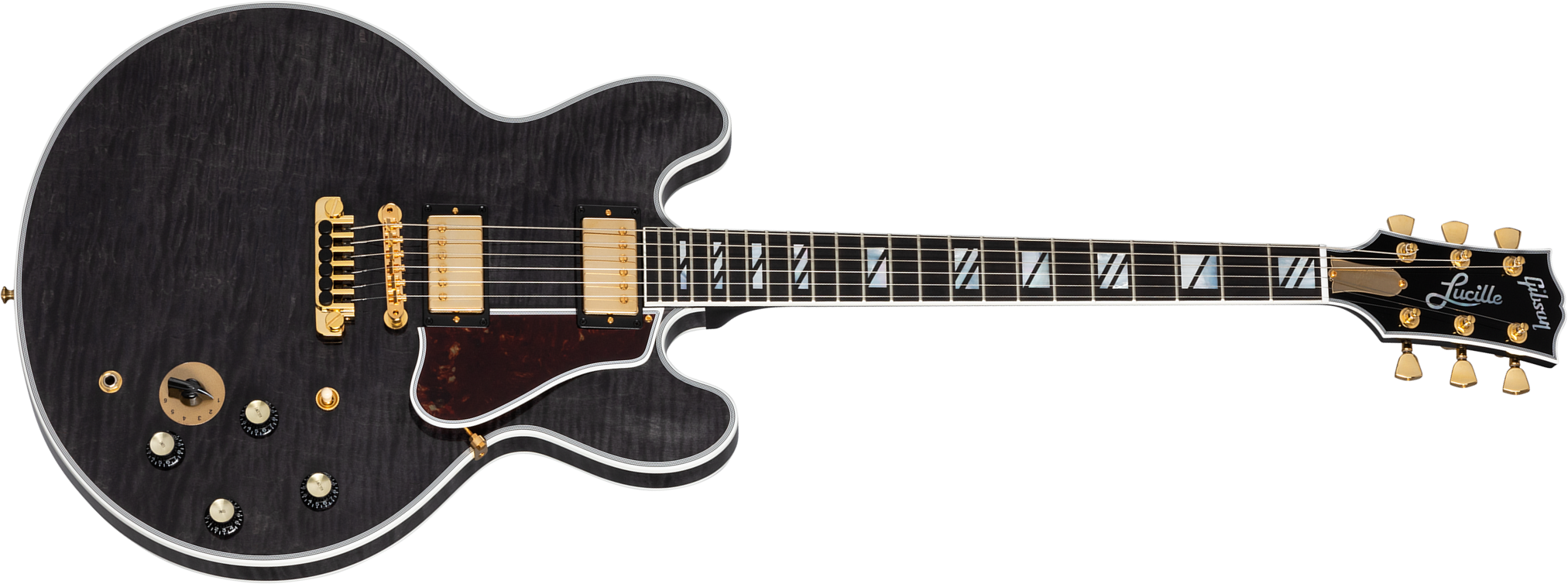 Gibson Custom Shop Bb King Lucille Legacy 2h Ht Eb - Transparent Ebony - Guitare Électrique 1/2 Caisse - Main picture