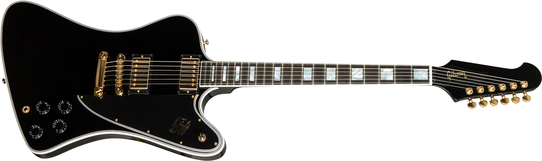 Gibson Custom Shop Firebird Custom 2019 2h Ht Eb - Ebony - Guitare Électrique RÉtro Rock - Main picture