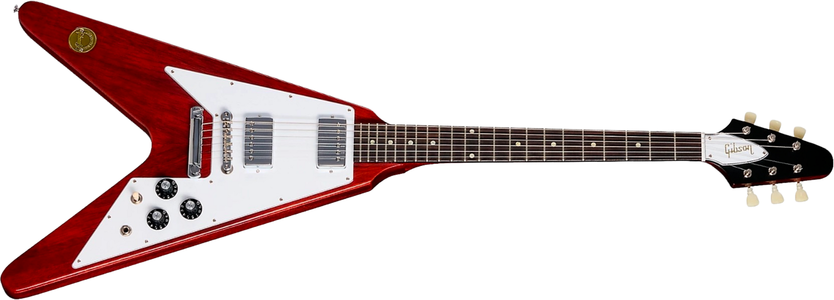 Gibson Custom Shop Flying V 1971 Reissue 2h Ht Rw - Medallion Cherry - Guitare Électrique RÉtro Rock - Main picture