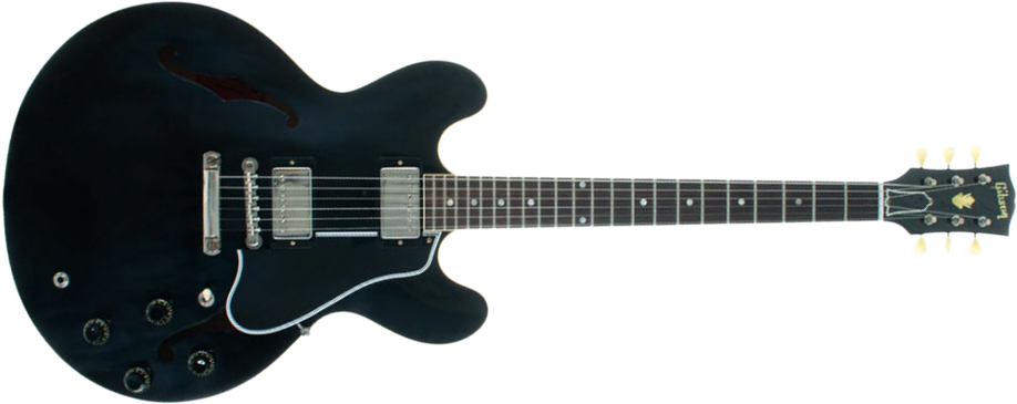 Gibson Custom Shop Historic Es-335 1959 Reissue 2h Ht Rw - Vos Ebony - Guitare Électrique 1/2 Caisse - Main picture
