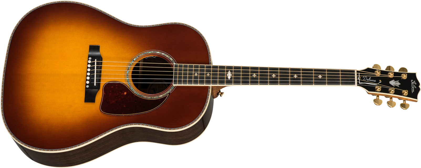 Gibson Custom Shop J-45 Deluxe Rosewood Dreadnought Epicea Palissandre Eb - Rosewood Burst - Guitare Acoustique - Main picture