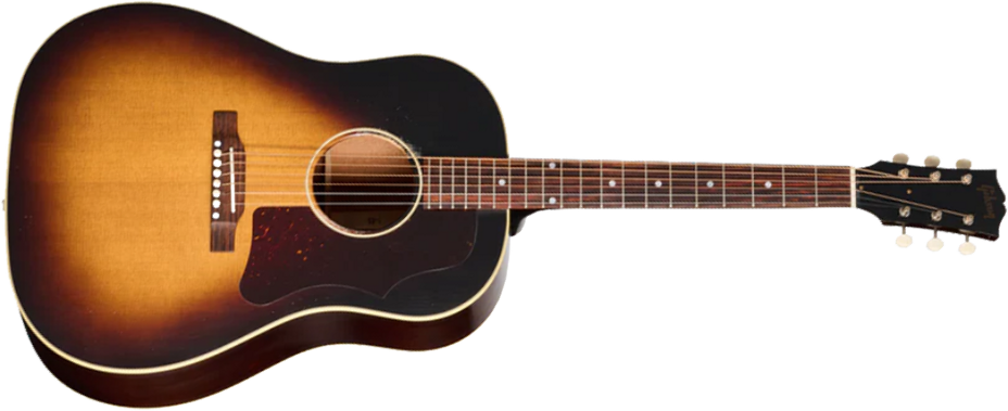 Gibson Custom Shop J45 1955 Dreadnought Epicea Acajou Rw - Murphy Lab Light Aged Vintage Sunburst - Guitare Folk - Main picture