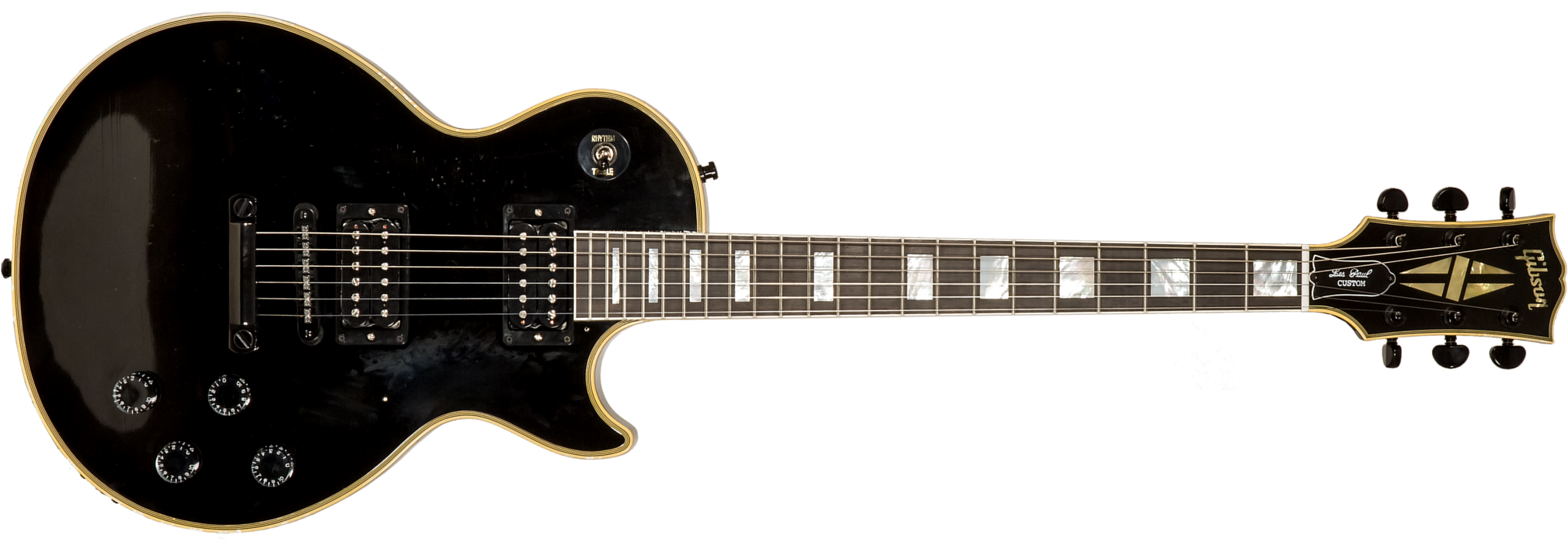 Gibson Custom Shop Kirk Hammett Les Paul Custom 1989 2h Ht Eb #kh28 - Murphy Lab Aged Ebony - Guitare Électrique Signature - Main picture