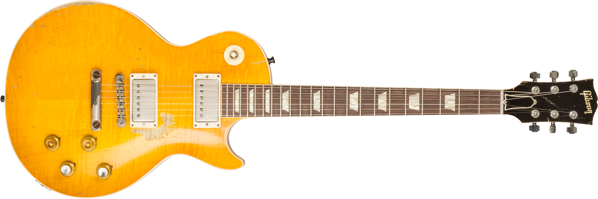 Gibson Custom Shop Kirk Hammett Les Paul Standard Greeny 2h Ht Rw #933631 - Murphy Lab Aged Greeny Burst - Guitare Électrique Single Cut - Main pictur