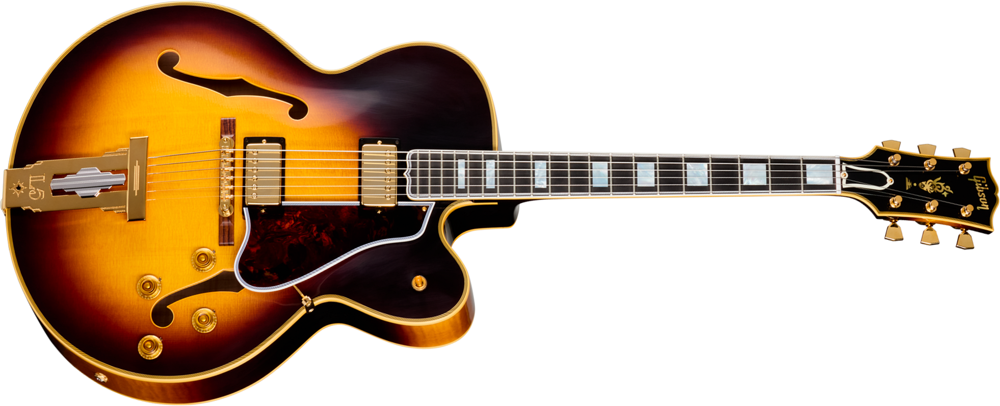 Gibson Custom Shop L5 Ces 1957 Reissue 2h Ht Eb - Vos Vintage Sunburst - Guitare Électrique 3/4 Caisse & Jazz - Main picture