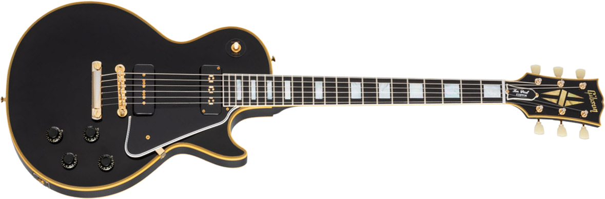Gibson Custom Shop Les Paul Custom 1954 Black Beauty 2h Ht Rw - Vos Ebony - Guitare Électrique Single Cut - Main picture