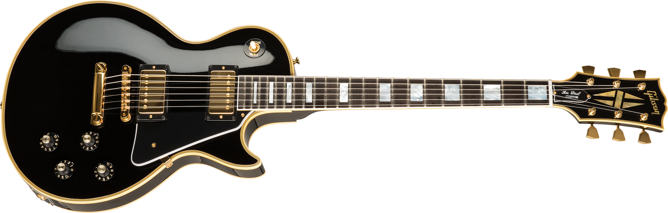 Gibson Custom Shop Les Paul Custom 1968 Reissue 2019 2h Ht Eb - Ebony - Guitare Électrique Single Cut - Main picture