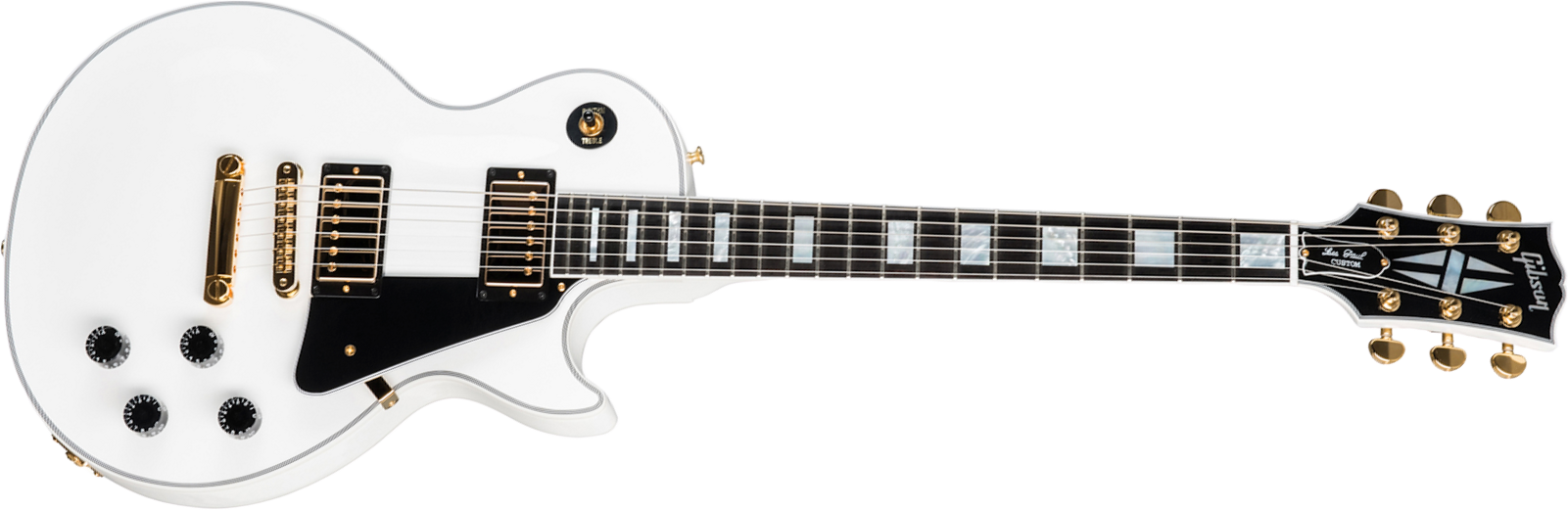 Gibson Custom Shop Les Paul Custom 2019 2h Ht Eb - Alpine White - Guitare Électrique Single Cut - Main picture