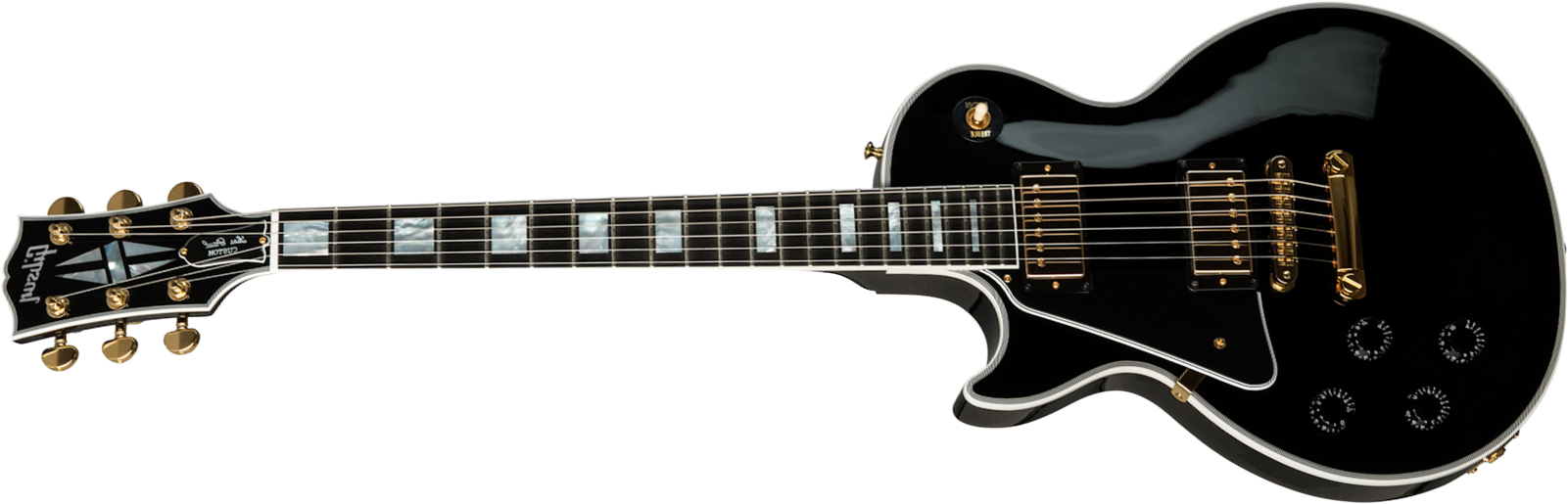 Gibson Custom Shop Les Paul Custom 2019 Lh Gaucher Hh Ht Eb - Ebony - Guitare Électrique Gaucher - Main picture
