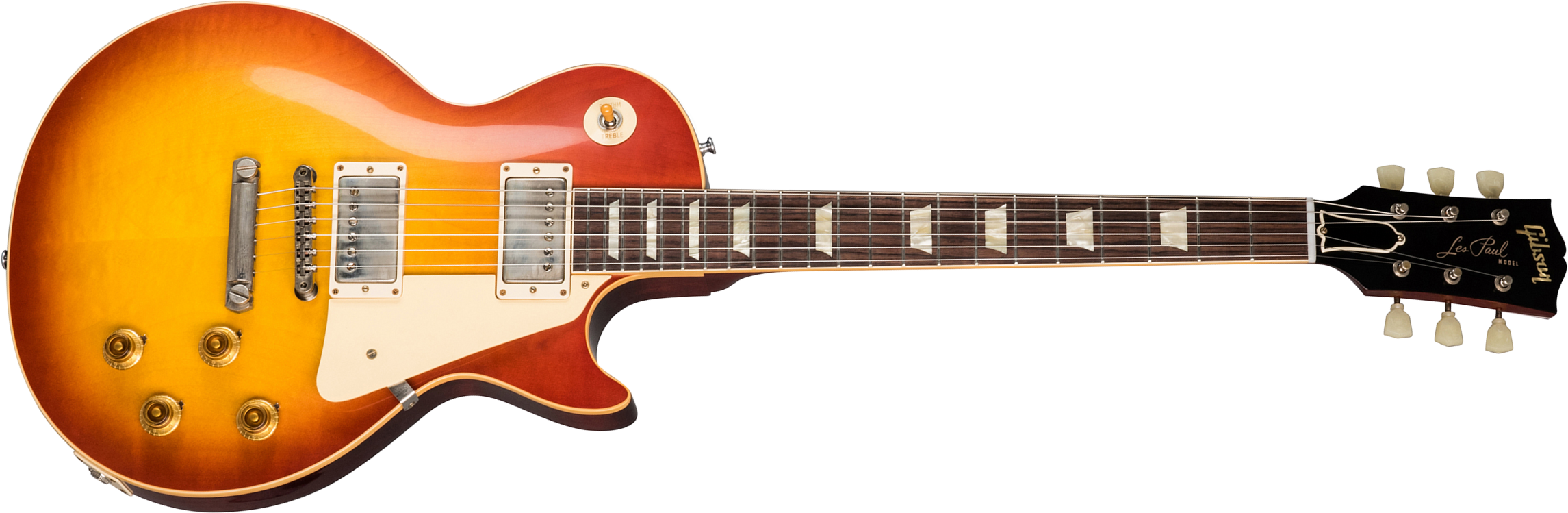Gibson Custom Shop Les Paul Standard 1958 Reissue 2019 2h Ht Rw - Vos Washed Cherry Sunburst - Guitare Électrique Single Cut - Main picture