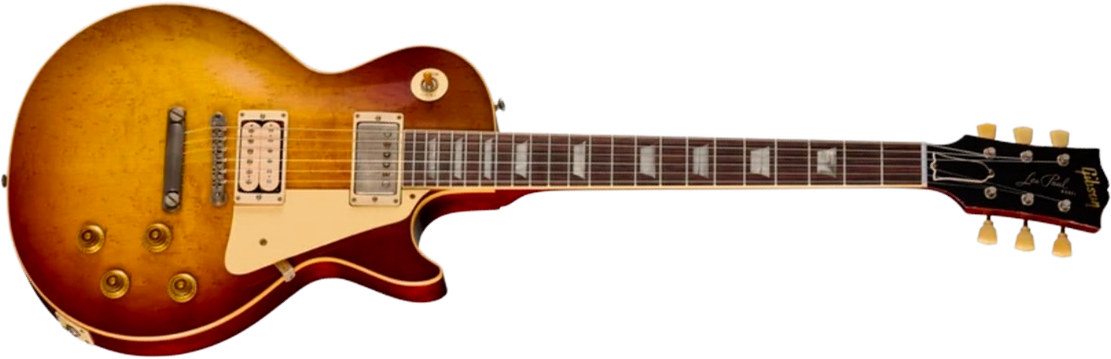 Gibson Custom Shop Les Paul Standard 1959 Birdseye Maple Le Ltd 2h Ht Rw - Murphy Lab Light Aged Peach Tea Burst - Guitare Électrique Single Cut - Mai