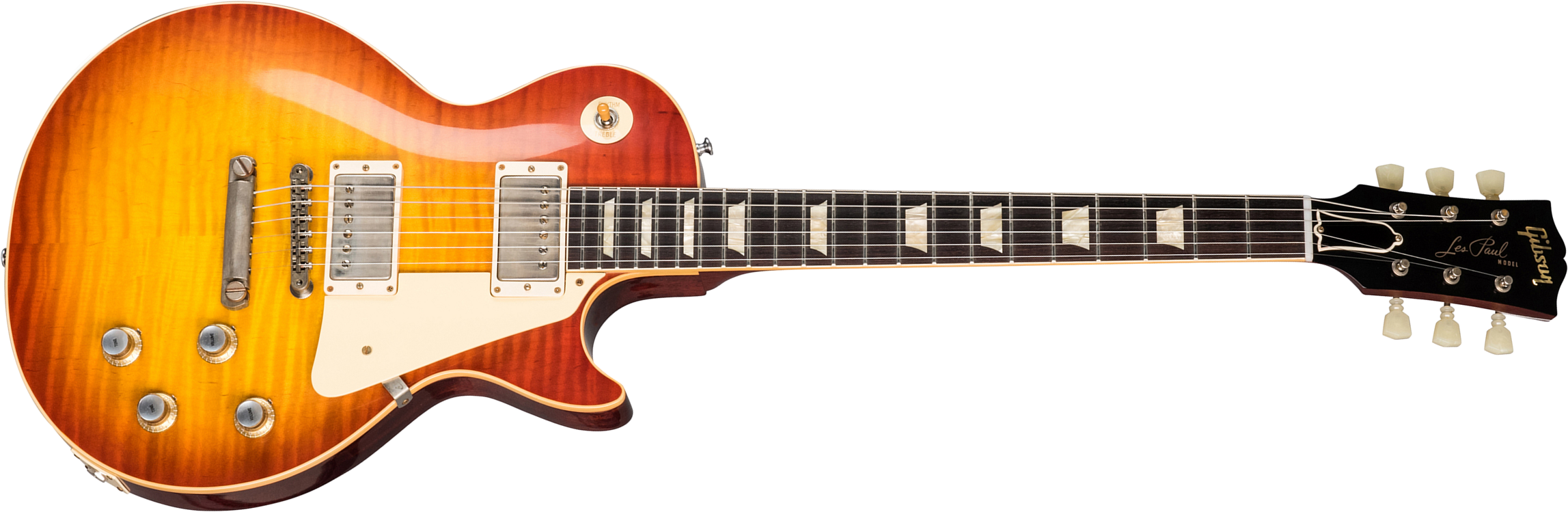 Gibson Custom Shop Les Paul Standard 1960 Reissue 2019 2h Ht Rw - Vos Washed Cherry Sunburst - Guitare Électrique Single Cut - Main picture