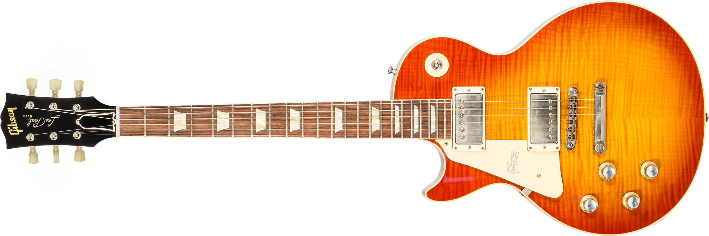 Gibson Custom Shop Les Paul Standard 1960 Reissue Lh Gaucher 2h Ht Rw #09122 - Vos Tangerine Burst - Guitare Électrique Gaucher - Main picture