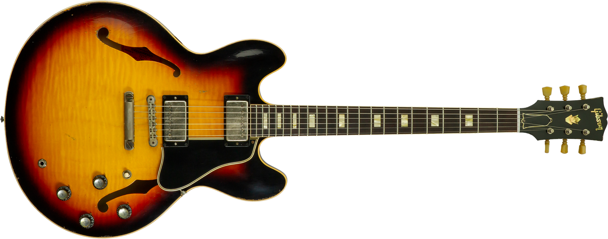 Gibson Custom Shop M2m Es335 1964 Reissue 2h Ht Rw #150092 - Murphy Lab Light Aged Vintage Burst - Guitare Électrique 1/2 Caisse - Main picture