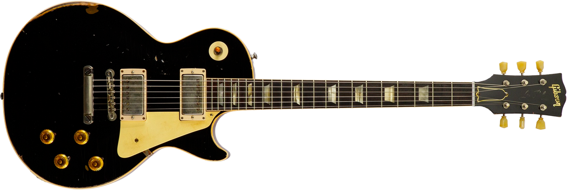 Gibson Custom Shop M2m Les Paul Standard 1958 2h Ht Rw #85546 - Murphy Lab Light Aged Ebony O. Gold - Guitare Électrique Single Cut - Main picture