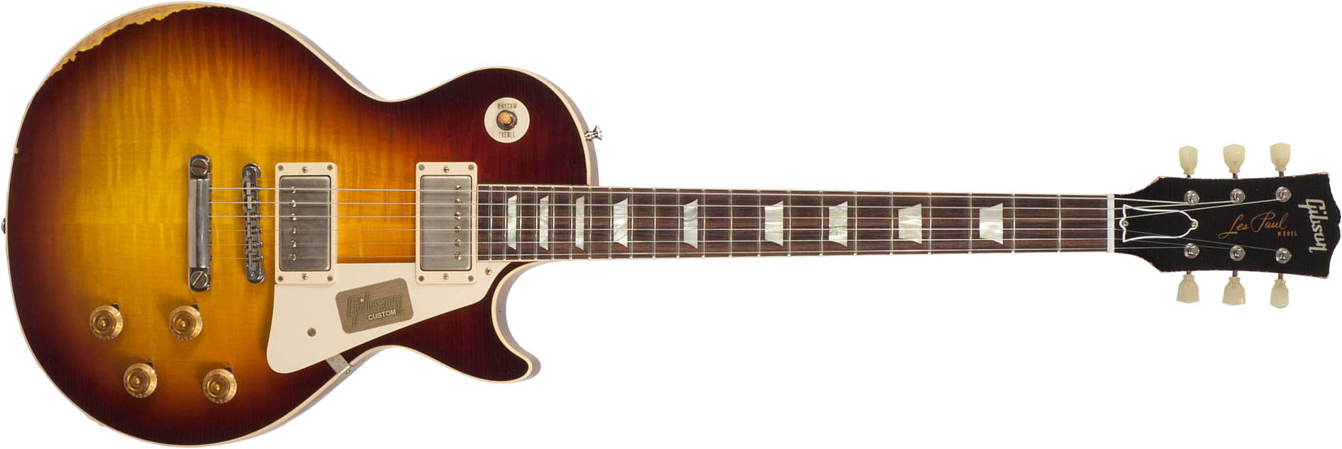 Gibson Custom Shop M2m Les Paul Standard 1958 2h Ht Rw #r862322 - Aged Bourbon Burst - Guitare Électrique Single Cut - Main picture