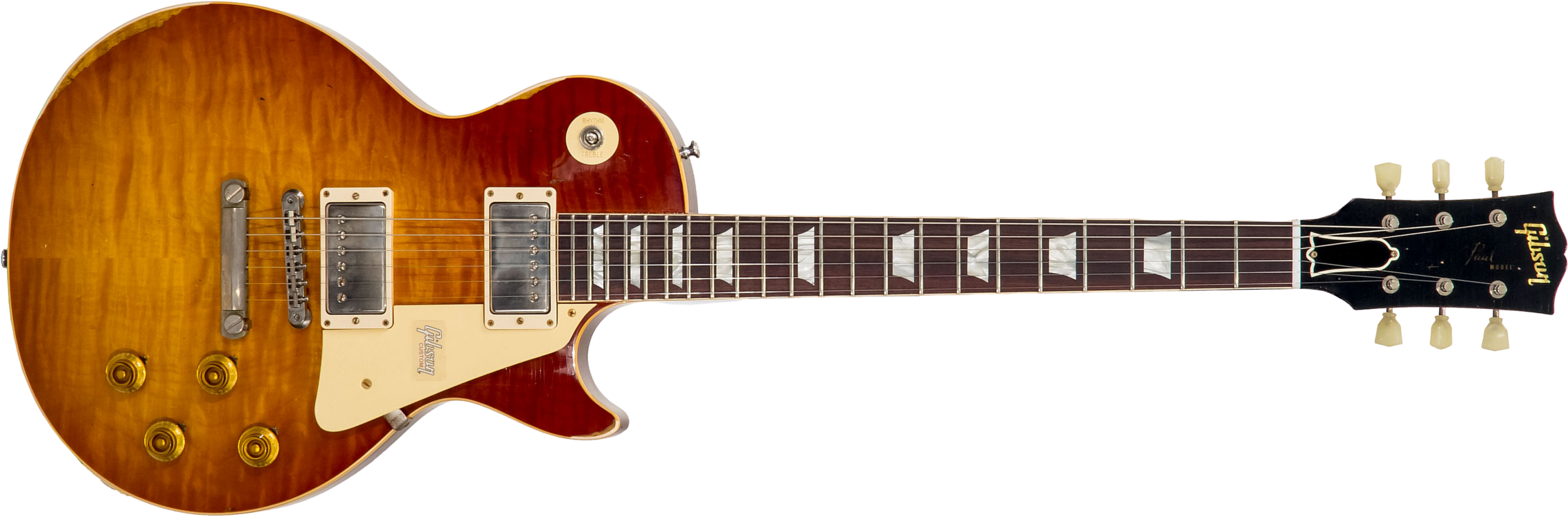 Gibson Custom Shop M2m Les Paul Standard 1959 2h Ht Rw #983303 - Ultra Aged New Orange Sunset Fade - Guitare Électrique Single Cut - Main picture