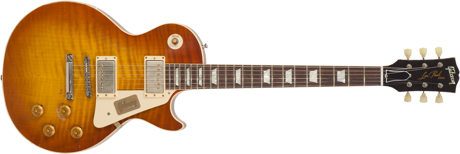 Gibson Custom Shop M2m Les Paul Standard 1959 2h Ht Rw #r961618 - Aged Sunrise Teaburst - Guitare Électrique Single Cut - Main picture