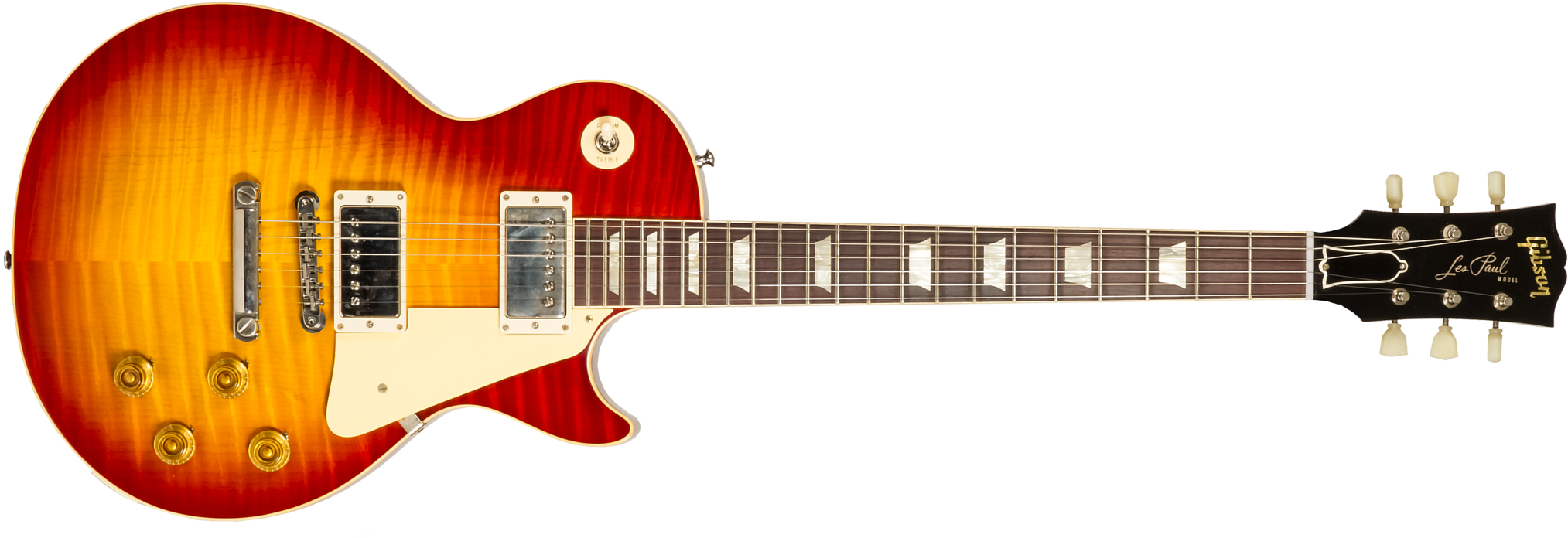 Gibson Custom Shop M2m Les Paul Standard 1959 Reissue 2h Ht Rw #932134 - Murphy Lab Ultra Light Aged Washed Cherry Burst - Guitare Électrique Single C