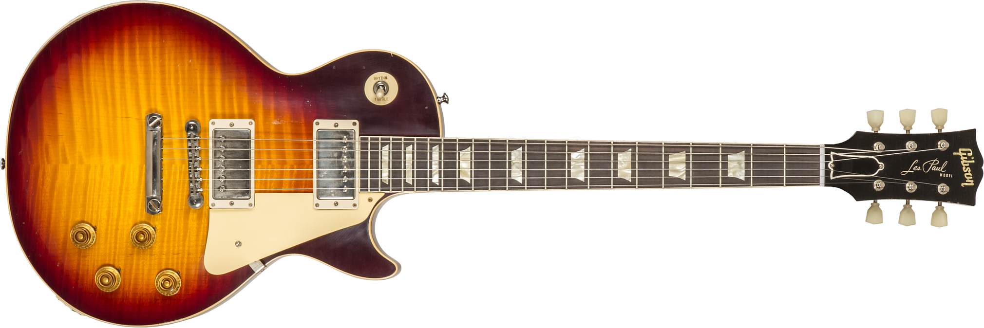 Gibson Custom Shop M2m Les Paul Standard 1959 Reissue 2h Ht Rw #932140 - Murphy Lab Light Aged Bourbon Burst - Guitare Électrique Single Cut - Main pi
