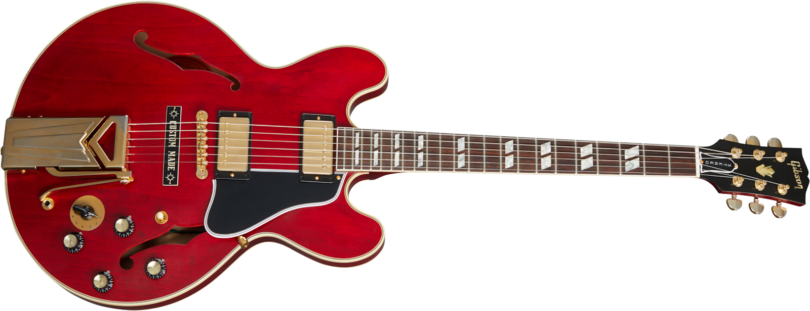 Gibson Custom Shop Marcus King Es345 1962 Sideways Vibrola 2h Trem Rw - Vos Sixties Cherry - Guitare Électrique 1/2 Caisse - Main picture