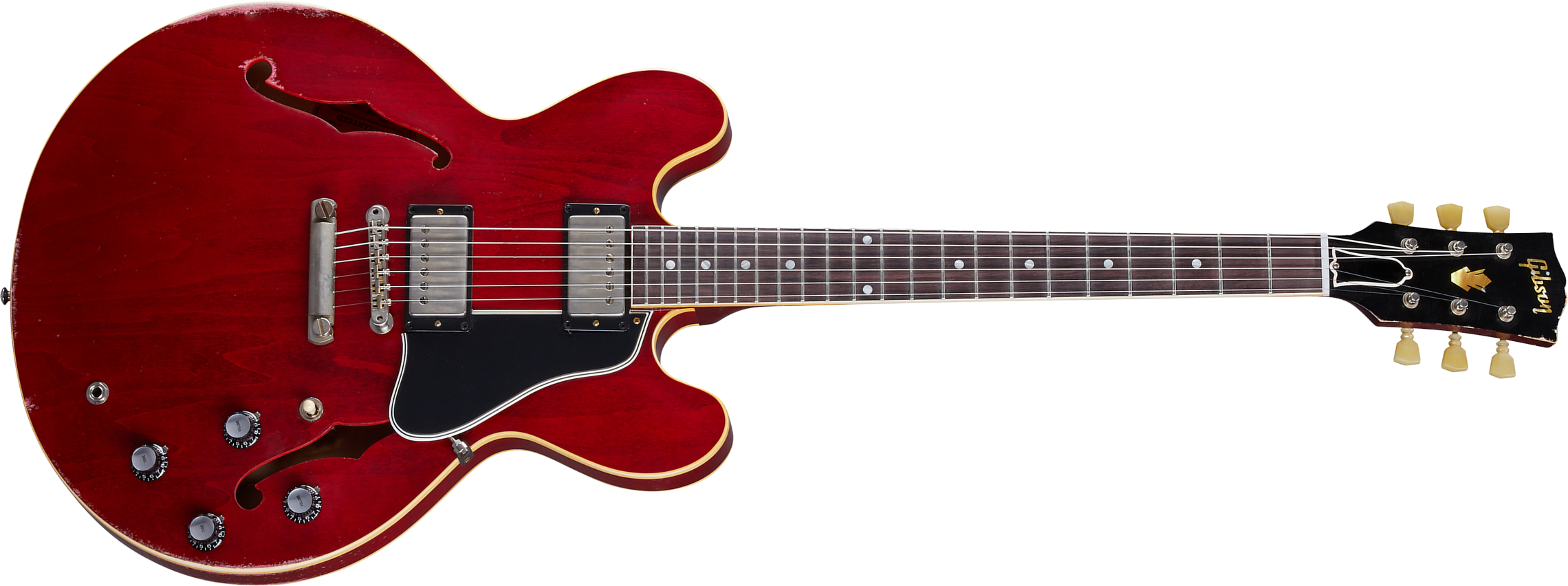 Gibson Custom Shop Murphy Lab Es-335 1961 Reissue 2h Ht Rw - Heavy Aged Sixties Cherry - Guitare Électrique 1/2 Caisse - Main picture