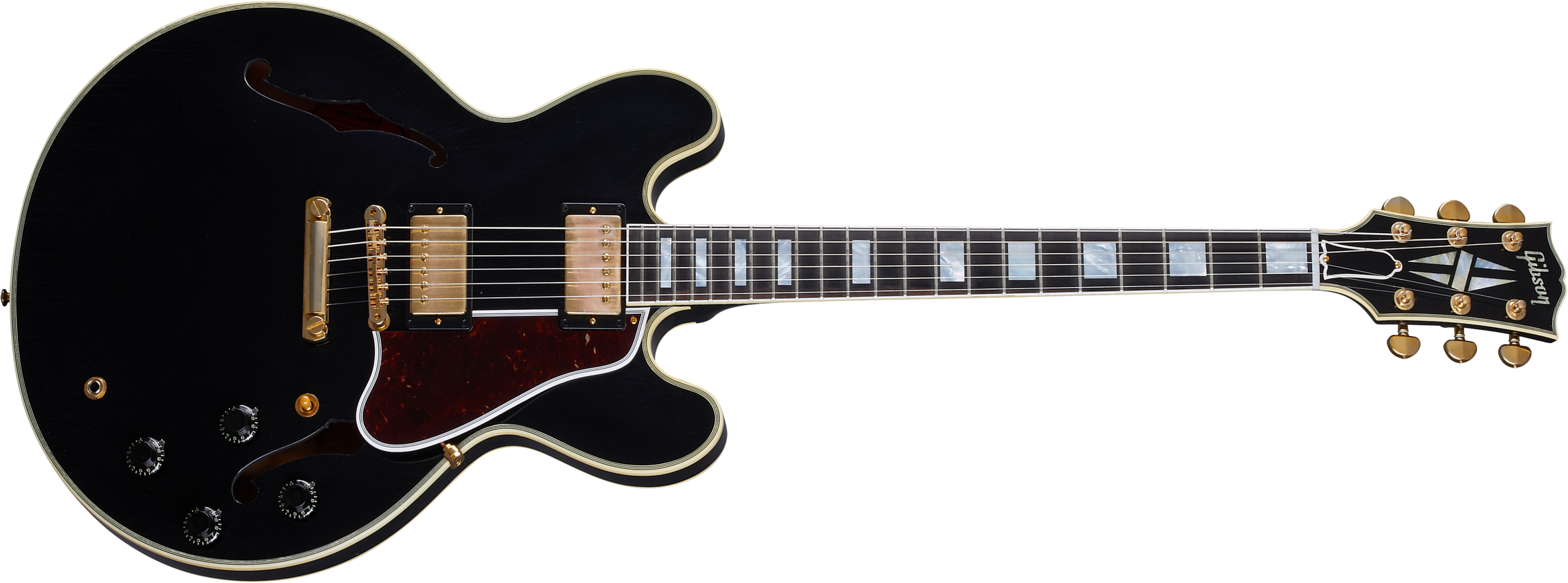 Gibson Custom Shop Murphy Lab Es-355 1959 Reissue Eb 2h Ht Eb - Ultra Light Aged Ebony - Guitare Électrique 1/2 Caisse - Main picture