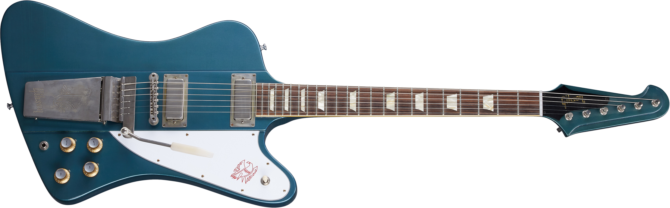 Gibson Custom Shop Murphy Lab Firebird 1963 Maestro Reissue Trem 2mh Rw - Ultra Light Aged Pelham Blue - Guitare Électrique RÉtro Rock - Main picture