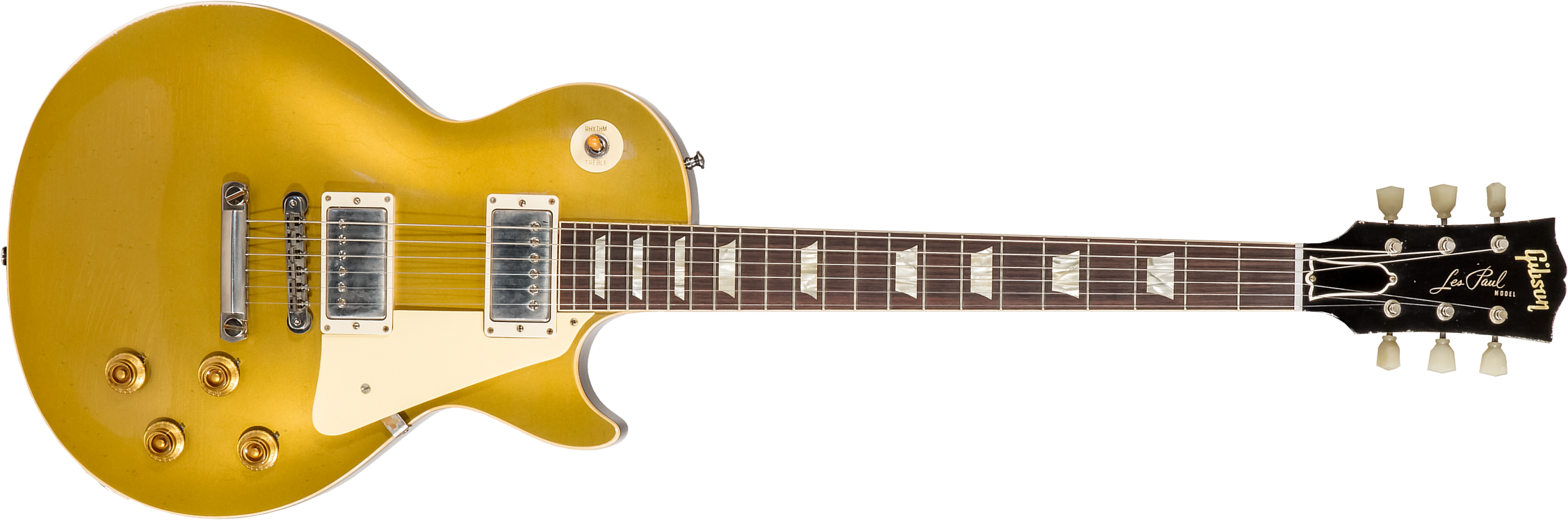 Gibson Custom Shop Murphy Lab Les Paul Goldtop 1957 Reissue 2h Ht Rw #721287 - Light Aged Double Gold With Dark Back - Guitare Électrique Single Cut -