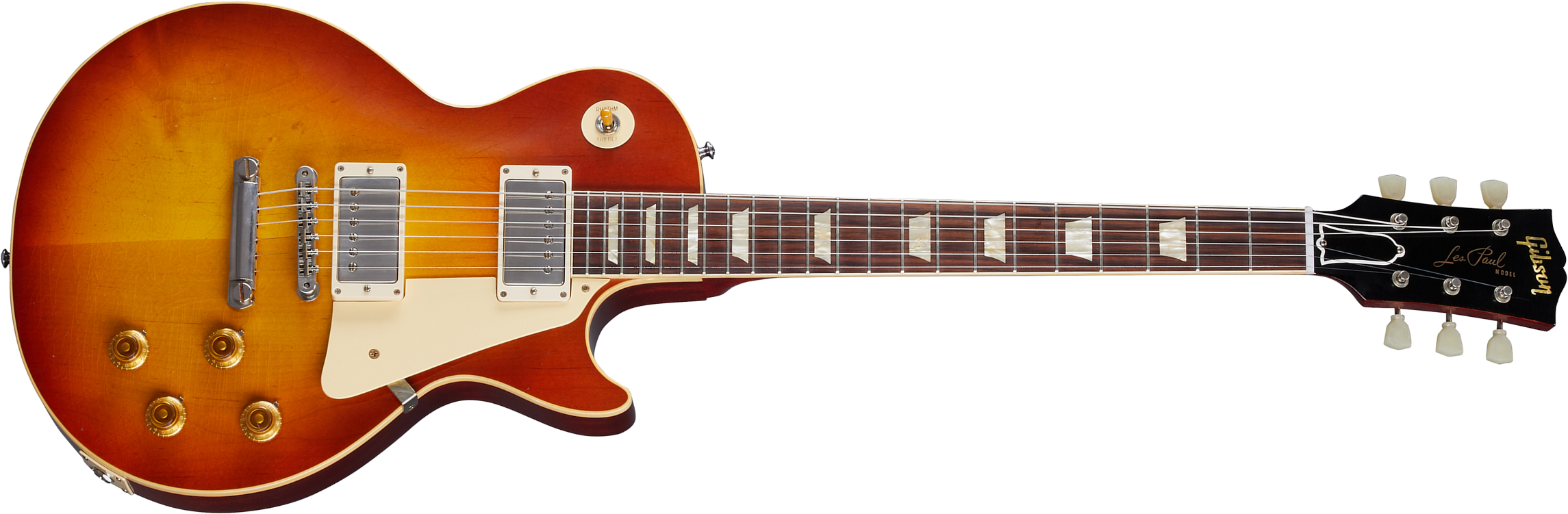 Gibson Custom Shop Murphy Lab Les Paul Standard 1958 Reissue 2h Ht Rw - Ultra Light Aged Washed Cherry Sunburst - Guitare Électrique Single Cut - Main