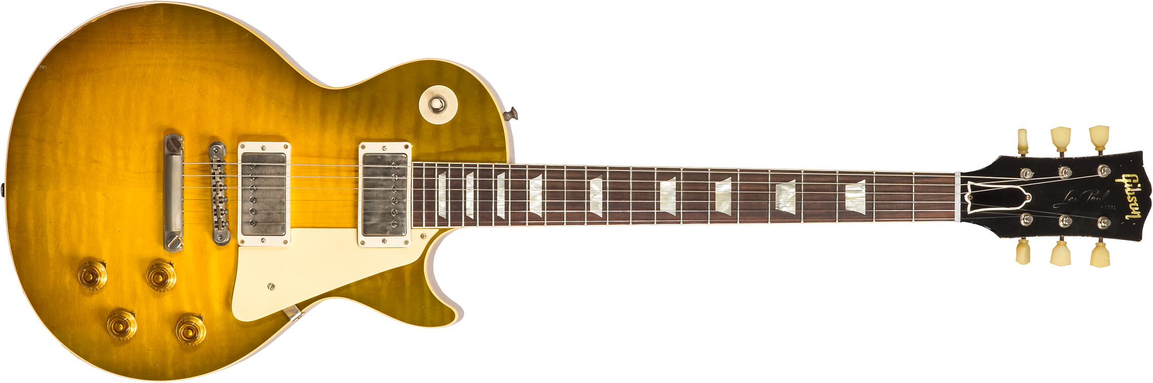 Gibson Custom Shop Murphy Lab Les Paul Standard 1959 Reissue 2h Ht Rw #93515 - Heavy Aged Green Lemon Fade - Guitare Électrique Single Cut - Main pict