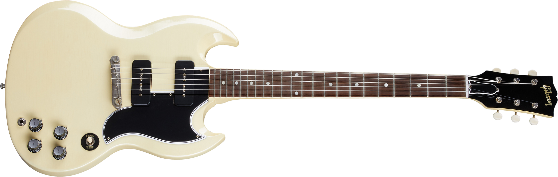 Gibson Custom Shop Murphy Lab Sg Special 1963 Reissue 2p90 Ht Rw - Ultra Light Aged Classic White - Guitare Électrique Double Cut - Main picture