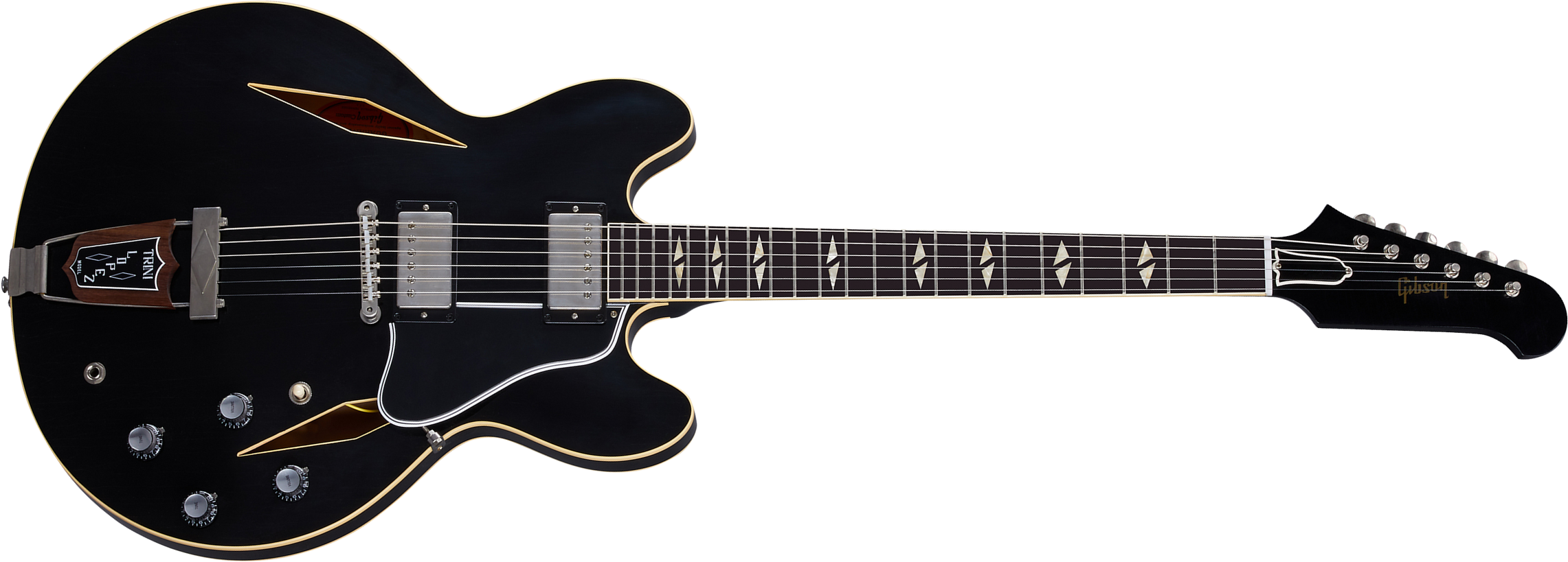 Gibson Custom Shop Murphy Lab Trini Lopez Standard 1964 2h Ht Rw - Ultra Light Aged Ebony - Guitare Électrique 1/2 Caisse - Main picture