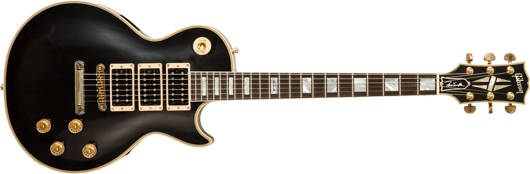 Gibson Custom Shop Peter Frampton Les Paul Custom Phenix Signature 3h Ht Eb - Vos Ebony - Guitare Électrique Single Cut - Main picture