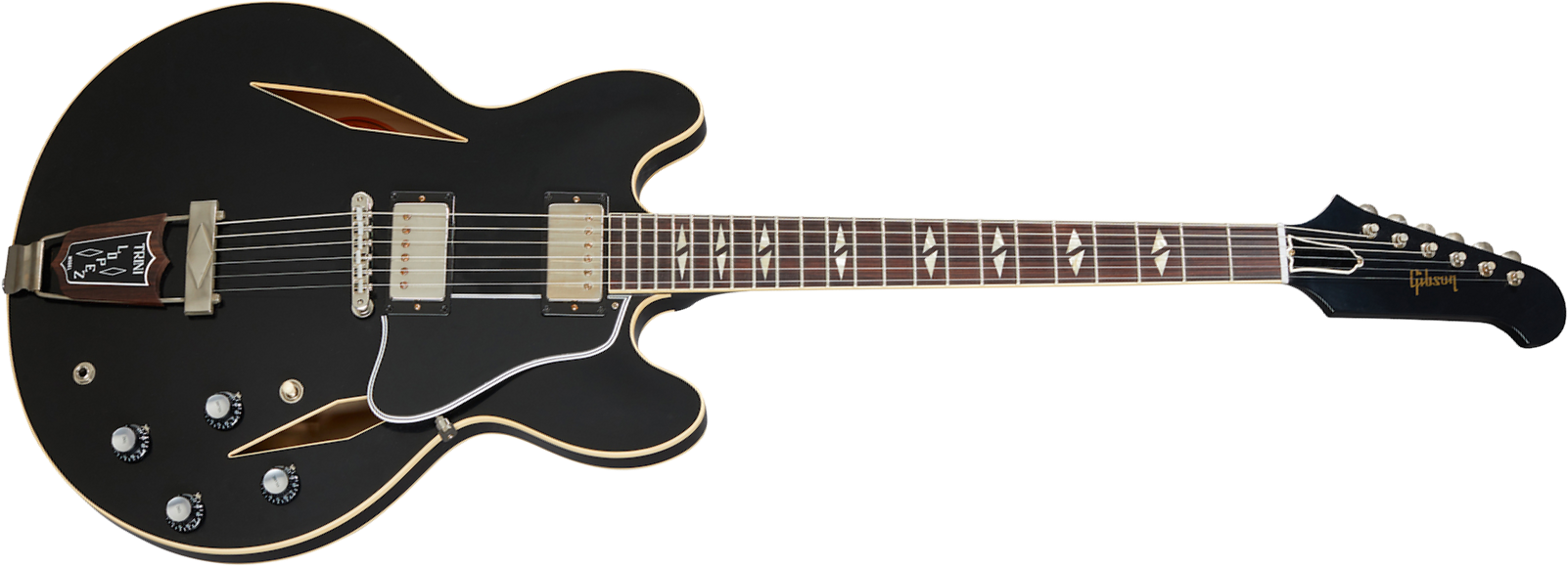 Gibson Custom Shop Trini Lopez Standard 1964 Reissue 2h Ht  Rw - Vos Ebony - Guitare Électrique 1/2 Caisse - Main picture
