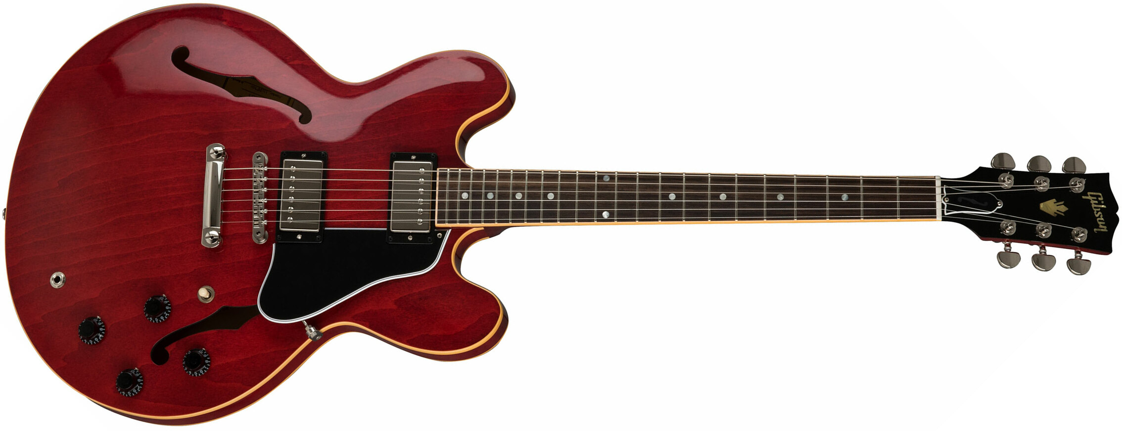 Gibson Es-335 Dot 2019 Hh Ht Rw - Antique Faded Cherry - Guitare Électrique 1/2 Caisse - Main picture