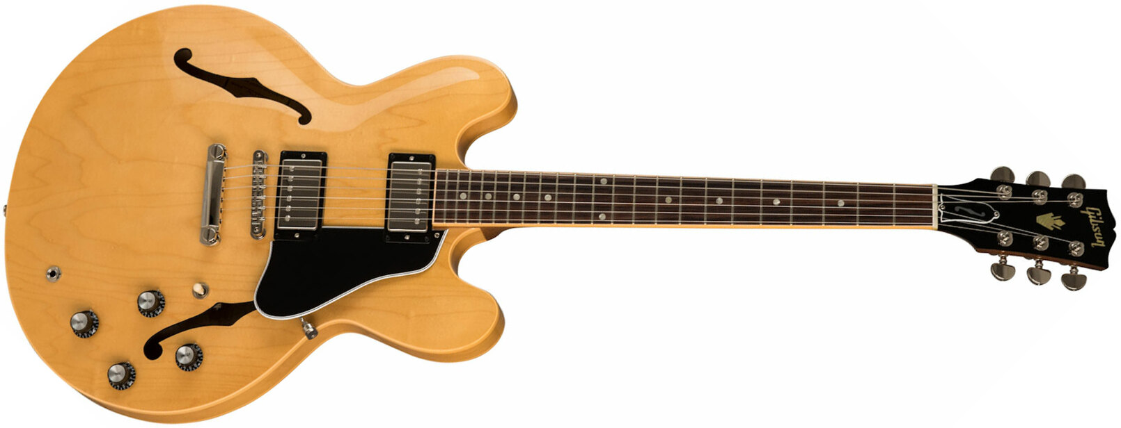 Gibson Es-335 Dot 2019 Hh Ht Rw - Dark Natural - Guitare Électrique 1/2 Caisse - Main picture