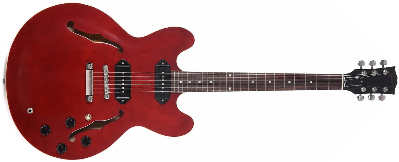 Gibson Es-335 Dot P-90 2019 Ht Rw - Wine Red - Guitare Électrique 1/2 Caisse - Main picture