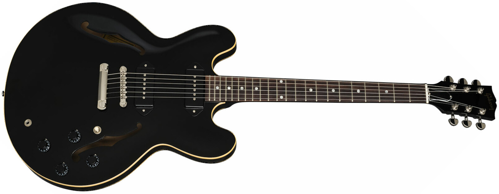 Gibson Es-335 Dot P-90 2019 Ht Rw - Ebony - Guitare Électrique 1/2 Caisse - Main picture