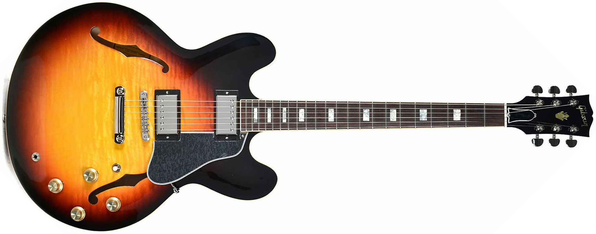 Gibson Es-335 Figured 2018 Ltd - Antique Sunset Burst - Guitare Électrique 1/2 Caisse - Main picture