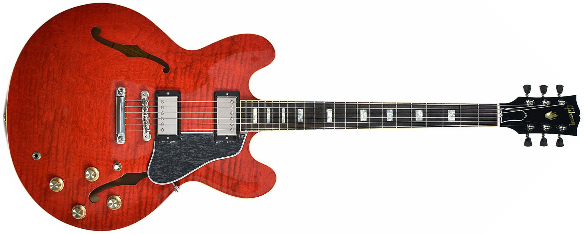 Gibson Es-335 Figured 2018 Ltd - Antique Sixties Cherry - Guitare Électrique 1/2 Caisse - Main picture