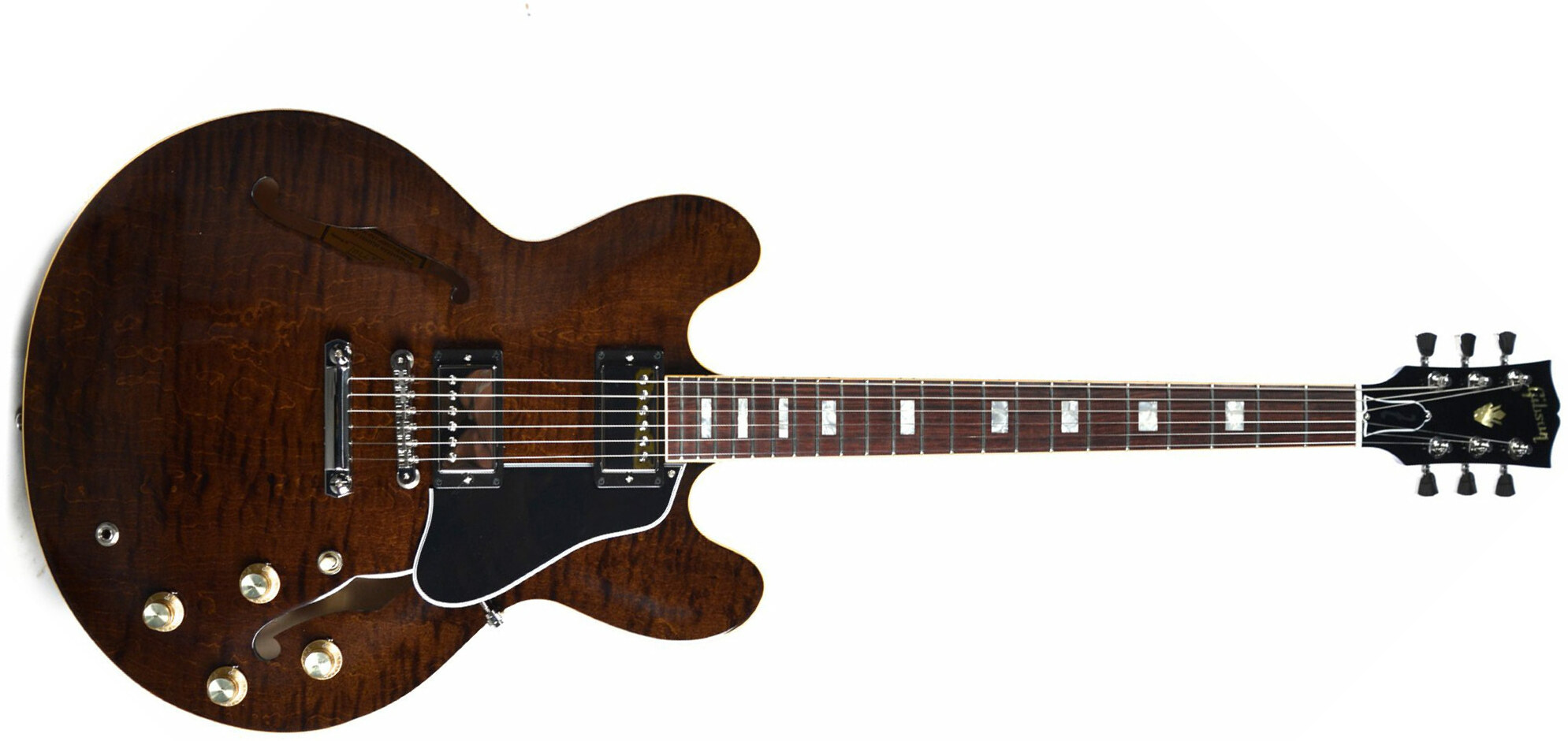 Gibson Es-335 Figured 2018 Ltd - Antique Walnut - Guitare Électrique 1/2 Caisse - Main picture