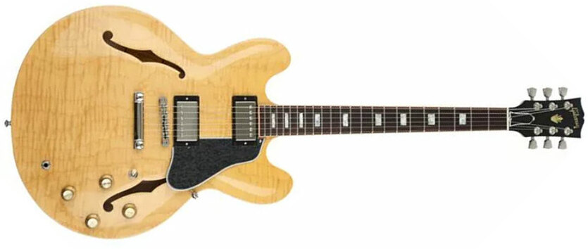 Gibson Es-335 Figured 2018 Ltd 2h Ht Rw - Dark Vintage Natural - Guitare Électrique 1/2 Caisse - Main picture