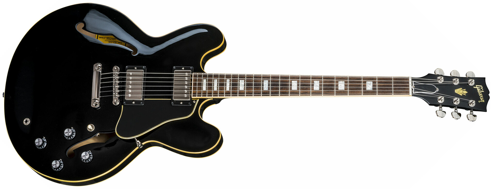 Gibson Es-335 Traditional 2018 - Vintage Ebony - Guitare Électrique 1/2 Caisse - Main picture