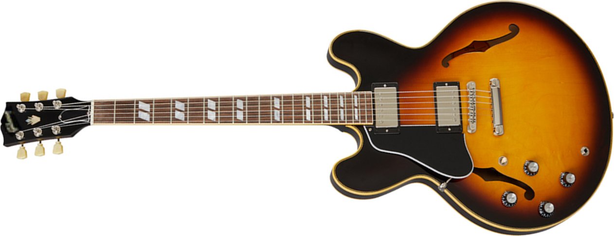 Gibson Es-345 Lh Original Gaucher 2h Ht Rw - Vintage Burst - Guitare Électrique Gaucher - Main picture