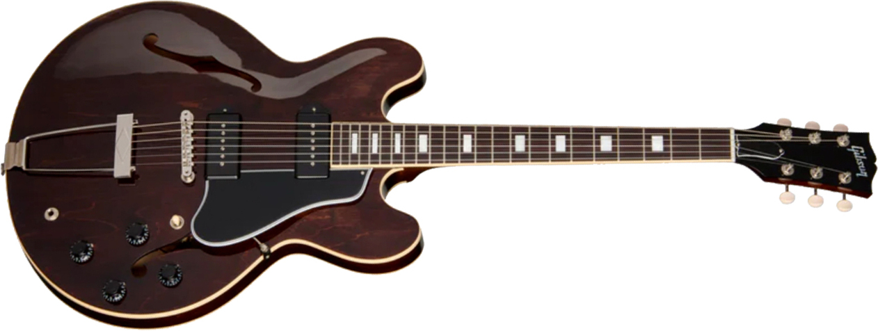 Gibson Es330 Original 2s P90 Ht Rw - Dark Walnut - Guitare Électrique 1/2 Caisse - Main picture