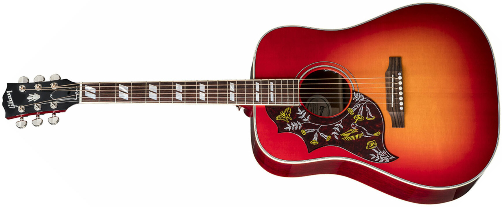 Gibson Hummingbird 2019 Lh Gaucher Dreadnought Epicea Acajou Rw - Vintage Cherry Sunburst - Guitare Electro Acoustique - Main picture