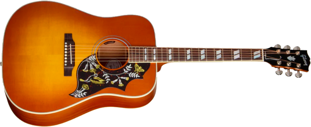 Gibson Hummingbird Faded Modern Dreadnought Epicea Acajou Rw - Heritage Cherry Sunburst - Guitare Folk - Main picture