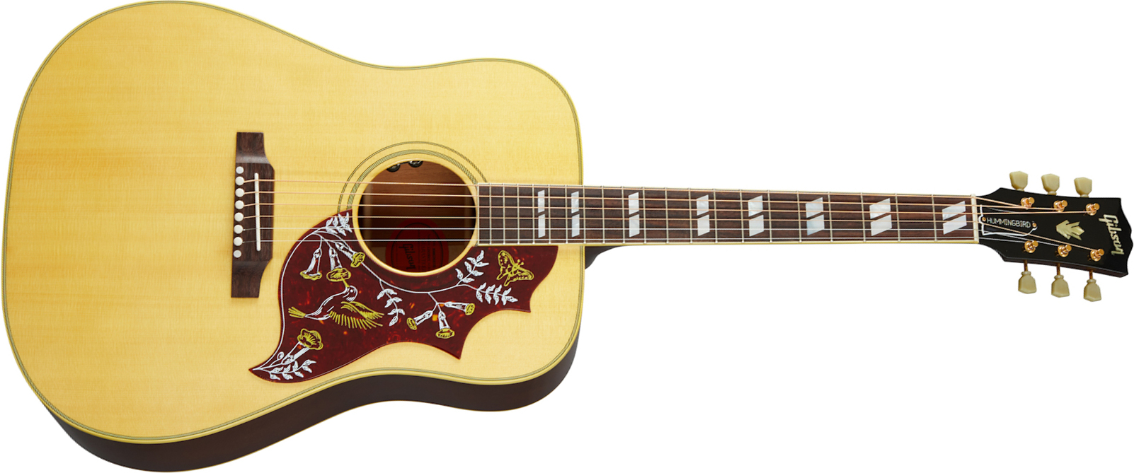 Gibson Hummingbird Original 2020 Dreadnought Epicea Acajou Rw - Antique Natural - Guitare Electro Acoustique - Main picture