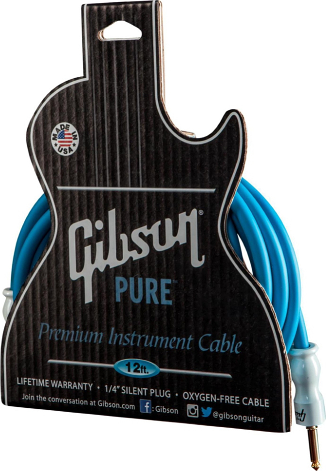 Gibson Instrument Pure Cable Jack Droit 12ft.3.66m Blue - - CÂble - Main picture